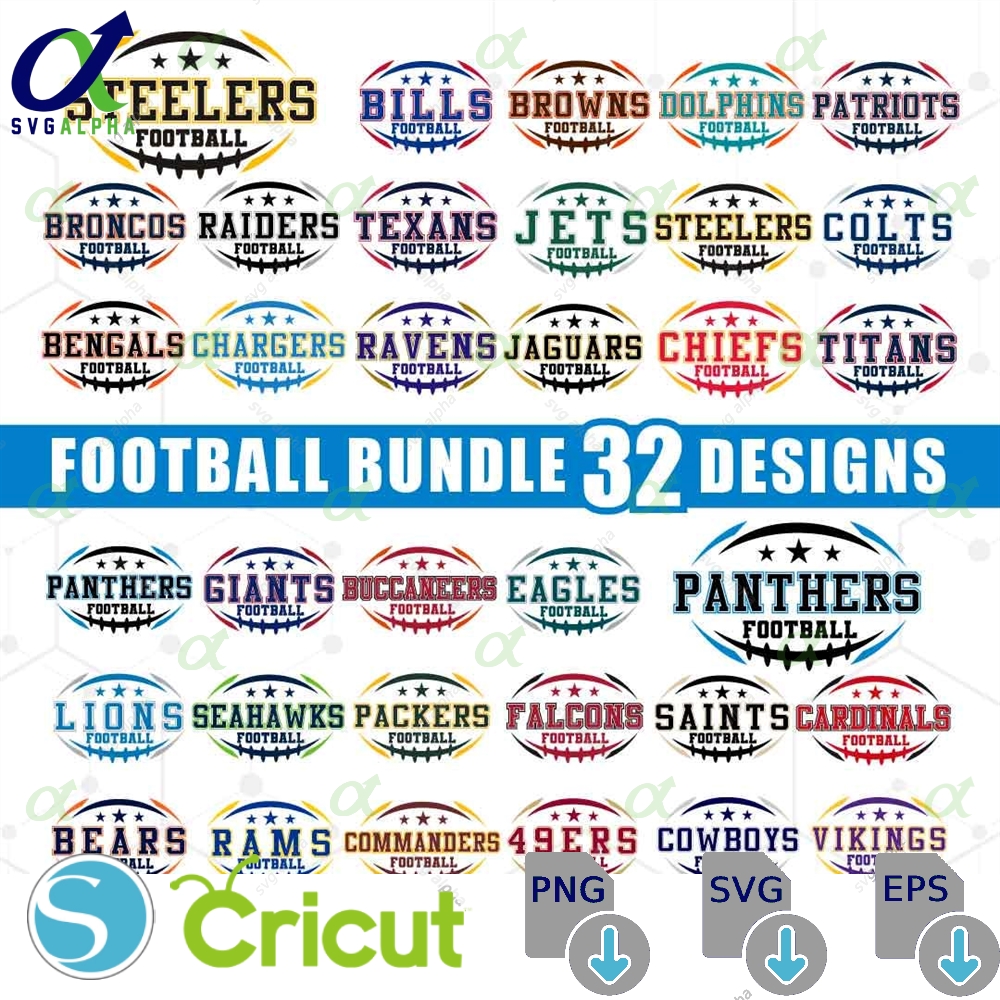 Football Bundle Svg Football Team Svg Football Mom Svg Sports Svg Football Shirt Sublimation Designs Png Dxf Jpg Eps